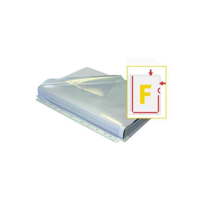 Grafoplás Bolsa De 5 Fundas A4 Fuelle En F 11 Taladros Pvc Piel De Naranja Transparente