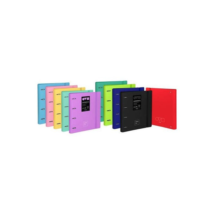 Grafoplás Carpebook Anillas Mixtas 4x35 C/Recambio A4 100h 5x5 90gr 5 Bandas Unequal Mínimal Surtido