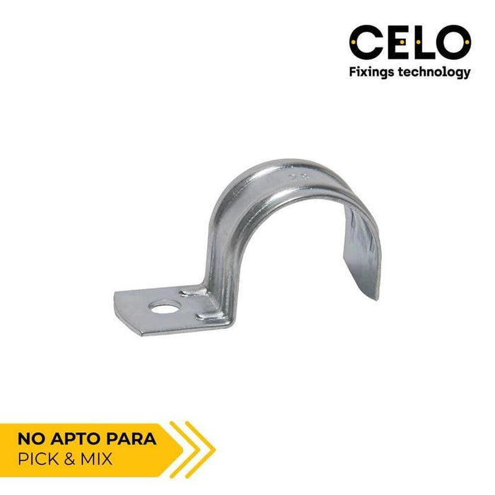 Grapa Para Cable Tubular Ø28 X 28 Mm 928f, Metalizado, Caja 100 Uds