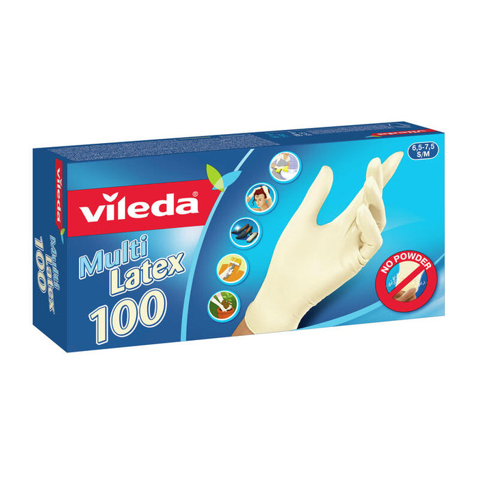 Guantes Vileda Multi Latex 100 Desechables Beige Látex 100 Pieza(S)