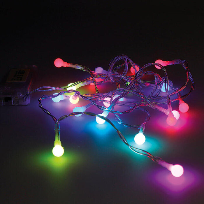 Guirnalda A Pilas Rgb 20 Leds Esferica Luz Multicolor 2,3m