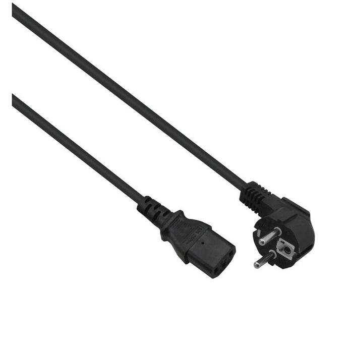 Helos Cable De Alimentación, Enchufe  90 ° A C13, Negro, 0,5 M