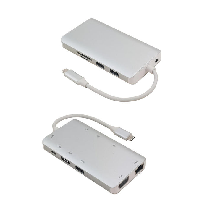Helos Dockingstation, Usb 3.1 Tipo-C St./Hdmi/Vga/Usb/Lan/Audio/Sd, Premium