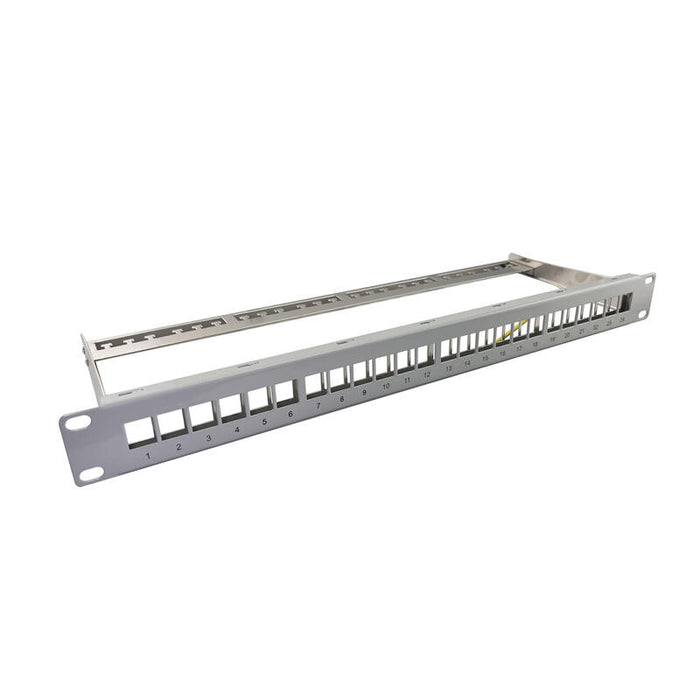 Helos Keystone - 19? Modulträger 1 He 24 Port, Entlastungsschiene, Gris