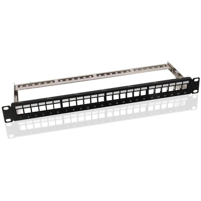 Helos Keystone - 19? Modulträger 1 He 24 Port, Entlastungsschiene, Negro