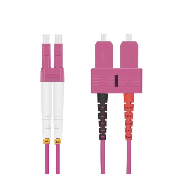 Helos Lwl Om4 Cable De Red Duplex Lszh 3,0mm Lc/Sc Púrpura 1,5m