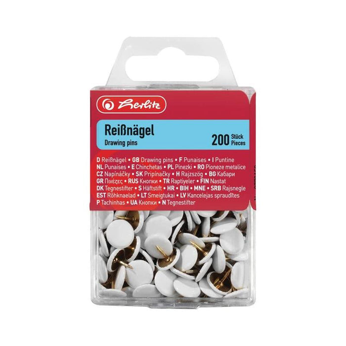 Herlitz Reissnagel Metal Kunstst. Redondo Blanco 200er Hängebx