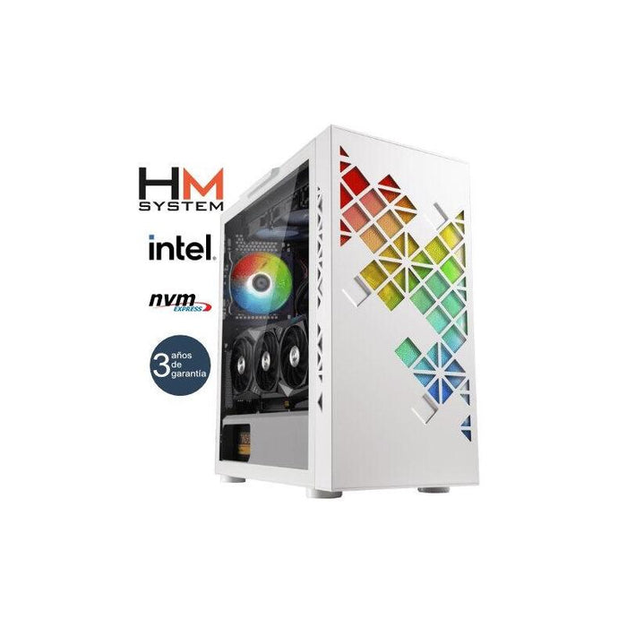 Hm System Intel Tracery C2 Gaming Torre Rgb Intel Core I7-12700kf 32gb (Dual Channel) 1tb M.2 Nvme Rtx 4060 Ti 8gb 650 W 80+ Bronze Blanca 3 Años Garantía 30 Días Doa