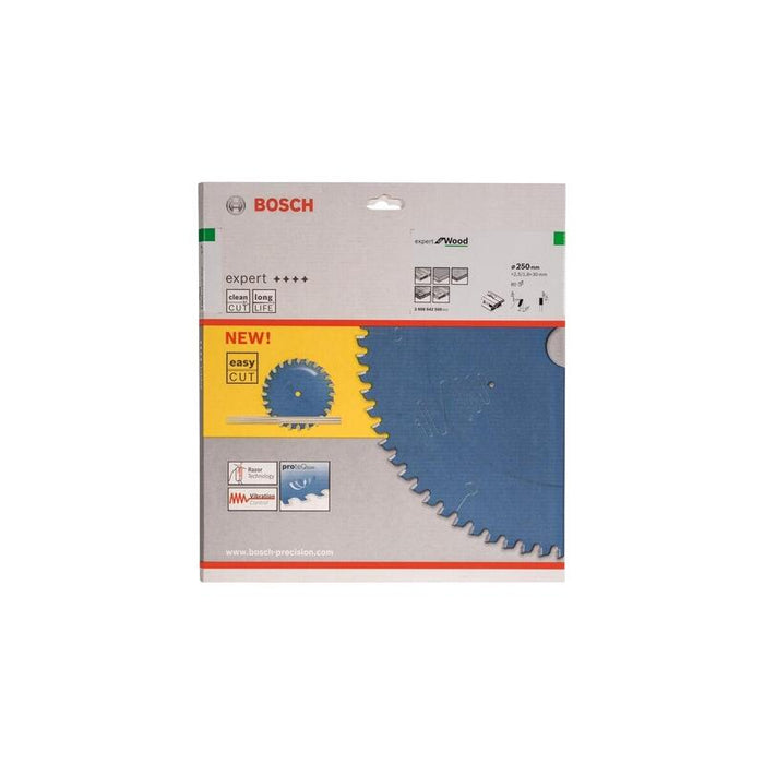 Hoja De Sierra Circular Bosch Professional Expert Para Madera, Ø 250 Mm, Diámetro 80z 30 Mm, Para Sierras De Mesa 2608642500