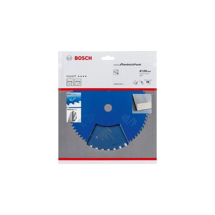 Hoja De Sierra Circular Bosch Professional Expert Para Paneles Sándwich, Ø 190 Mm, Diámetro 36z 30 Mm, 2608644367
