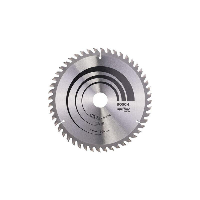 Hoja De Sierra Circular Bosch Professional Optiline Wood, Ø 210 Mm, Orificio 48z 30 Mm, Para Sierras Circulares Portátiles 2608640623