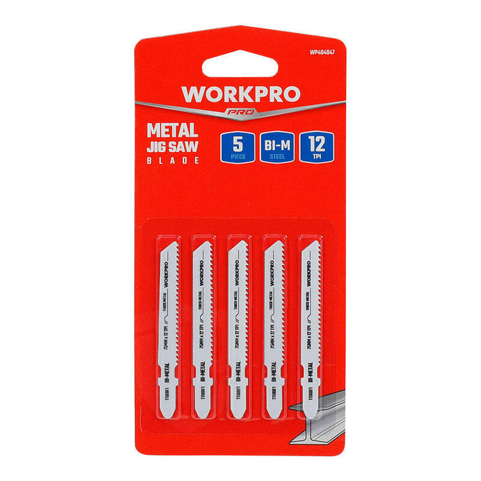 Hoja Sierra Calar, Juego 5 Piezas T118bf Metal. Workpro