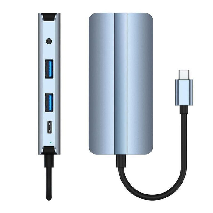 Hub Usb Byl-2105 8 En 1 Usb-C /Usb 3.0+2.0+Usb Tipo C+Vga+Hdmi+Microsd+Tf Plata