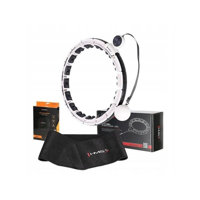 Hula Hop Hms Hhm16 Con Contador Y Bola De Gravedad Blanco + Cinturón Br163 Conjunto Negro