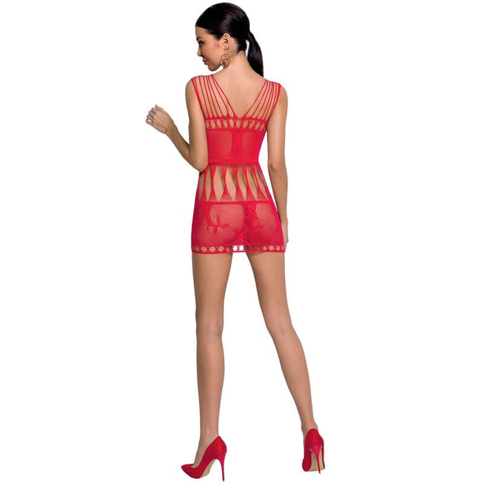 Passion - Woman Bs090 Bodystocking Rojo Talla Única