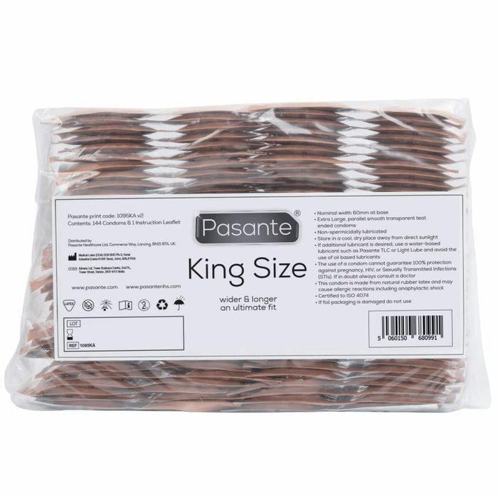 Preservativos King Más Largos Y Anchos Bolsa Pasante  144 Unidades