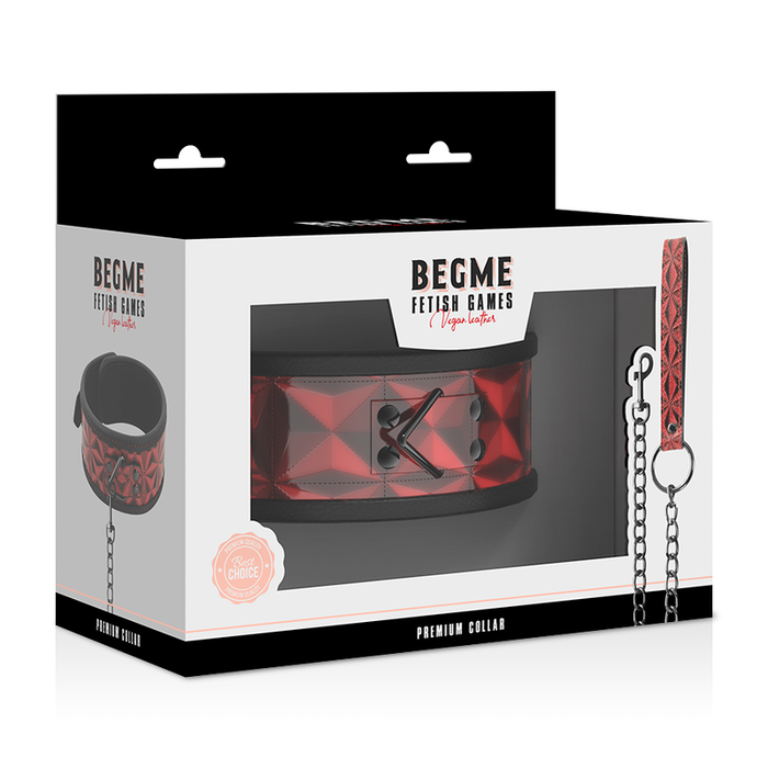 Begme - Red Edition Collar Cuero Vegano Con Forro De Neopreno