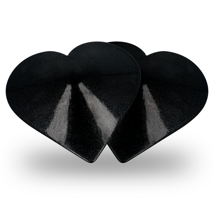 Coquette Chic Desire - Cubre Pezones Metal Corazones Negros