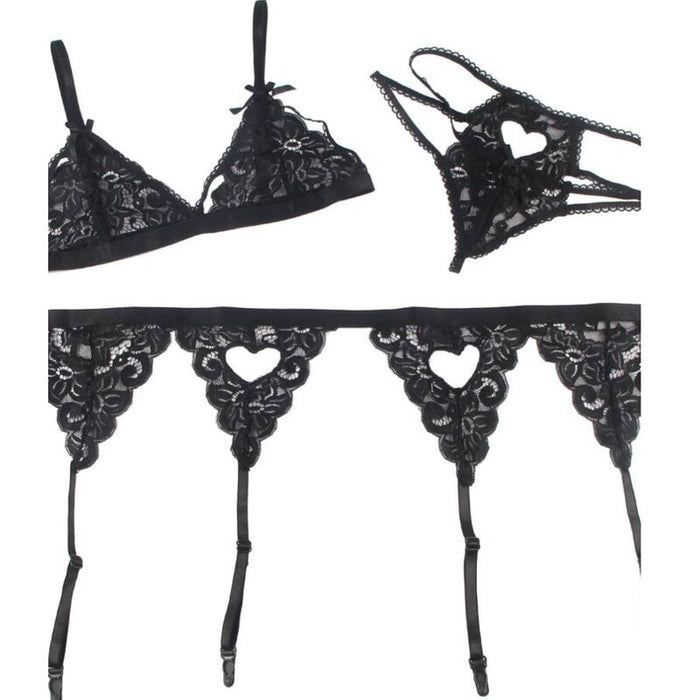 Subblime - Set 3 Piezas Sujetador + Liguero + Tanga L/Xl