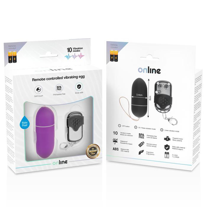 Online - Huevo Vibrador Control Remoto L Lila