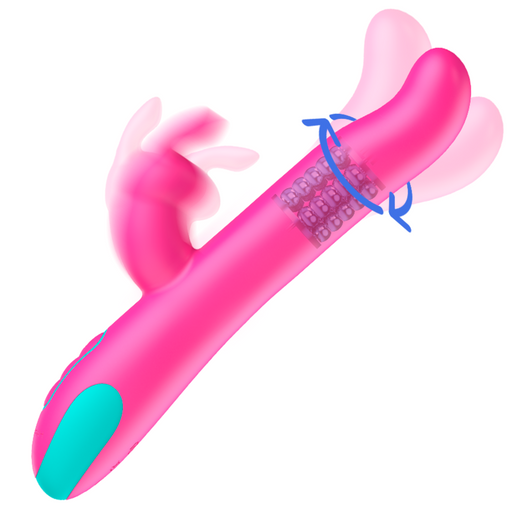 Happy Loky - Pluto Rabbit Vibrator & Rotator + Mando Control Remoto Watchme