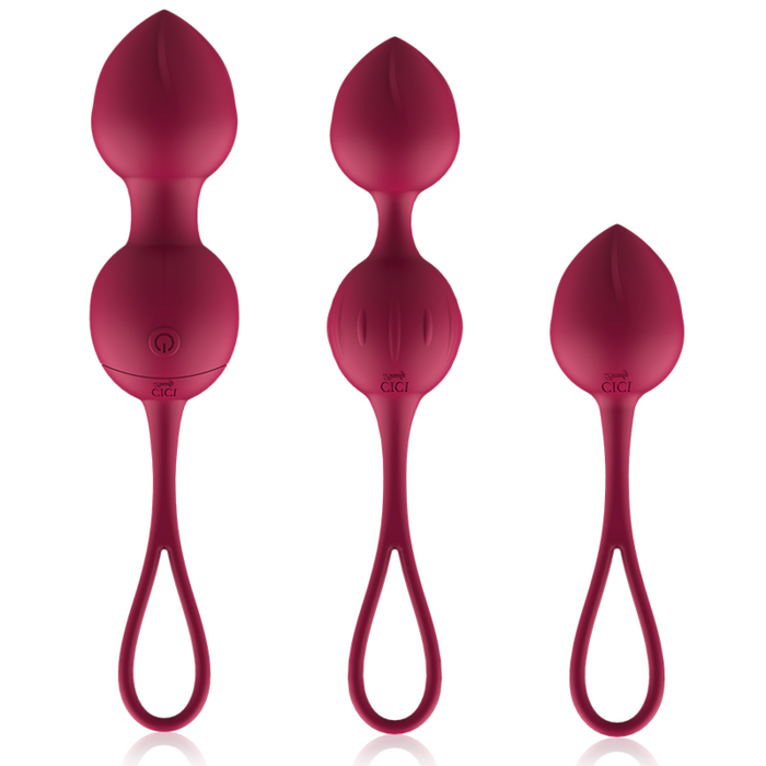 Cici Beauty - Premium Silicone 3 Vibrating Kegel Beads Remote Control