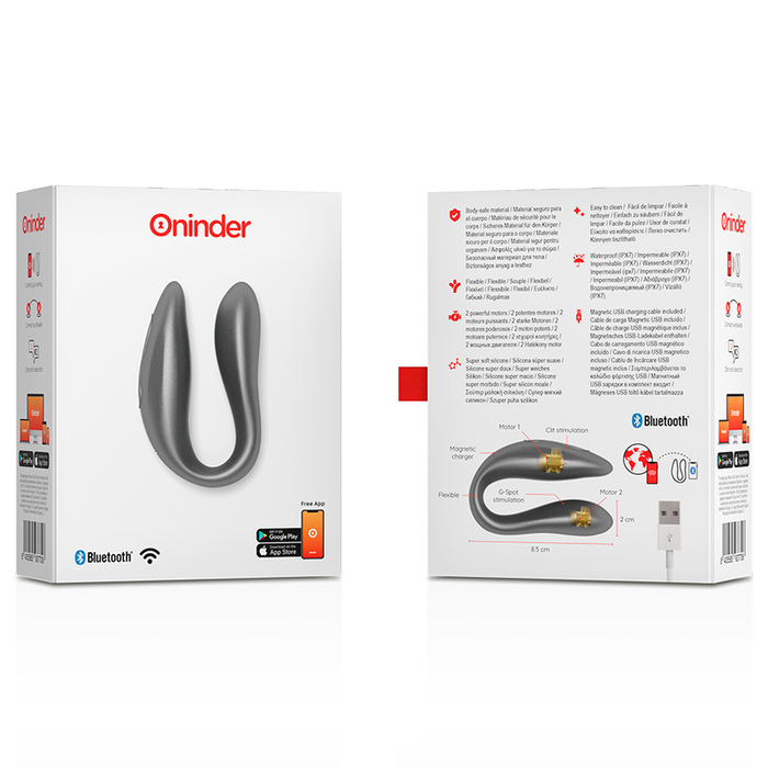 Oninder - Lisboa Estimulador Punto G & Clítoris Negro - App Gratuita