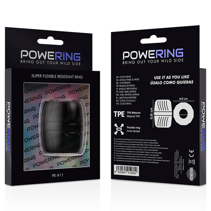 Powering - Super Flexible Y Resistente Anillo Pene 5 Cm Pr11 Negro