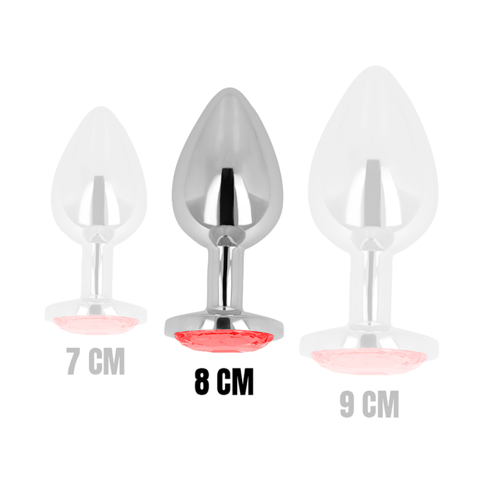 Ohmama Plug Anal Con Cristal Rojo 8 Cm