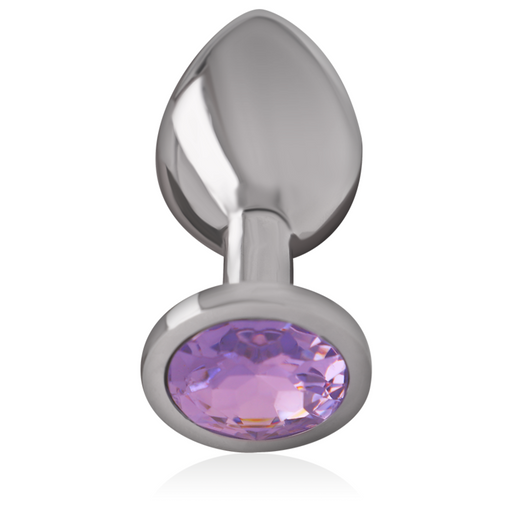 Intense - Plug Anal Metal Aluminio Con Cristal Violeta Talla S