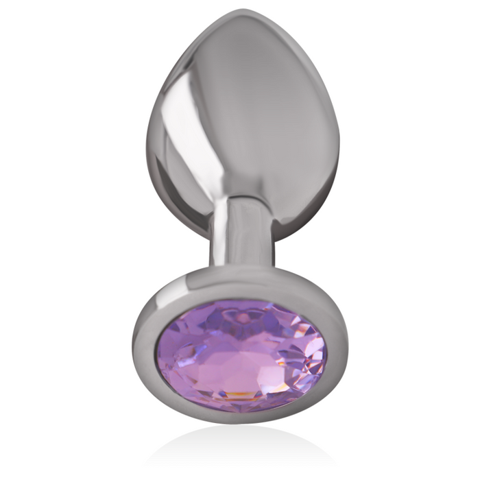 Intense - Plug Anal Metal Aluminio Con Cristal Violeta Talla L