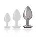 Intense - Plug Anal Metal Aluminio Con Cristal Negro Talla L
