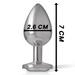 Intense - Plug Anal Metal Aluminio Con Cristal Plata Talla S