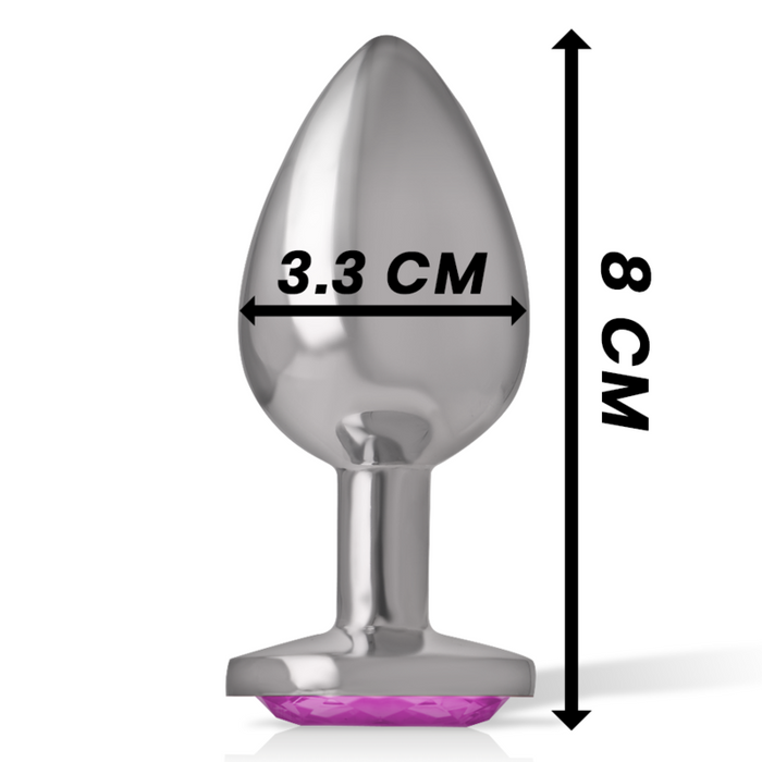 Intense - Plug Anal Metal Con Cristal Rosa Talla M