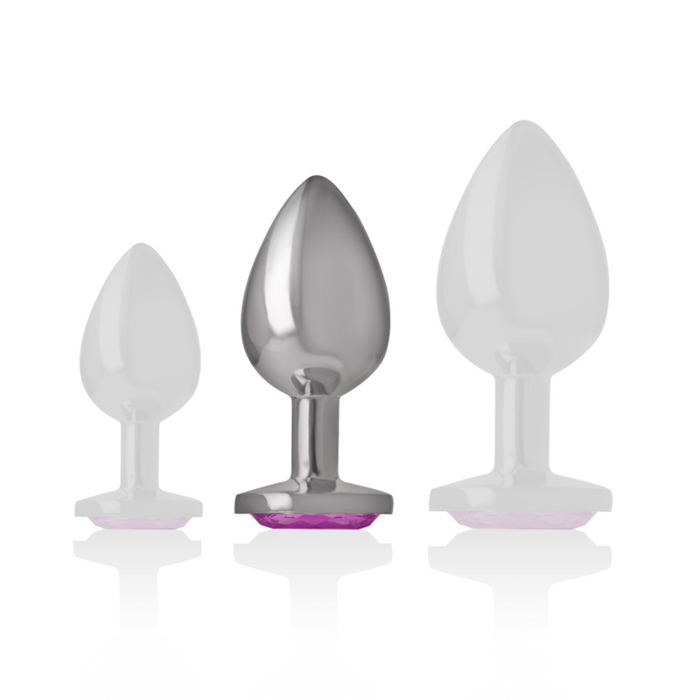 Intense - Plug Anal Metal Con Cristal Rosa Talla M
