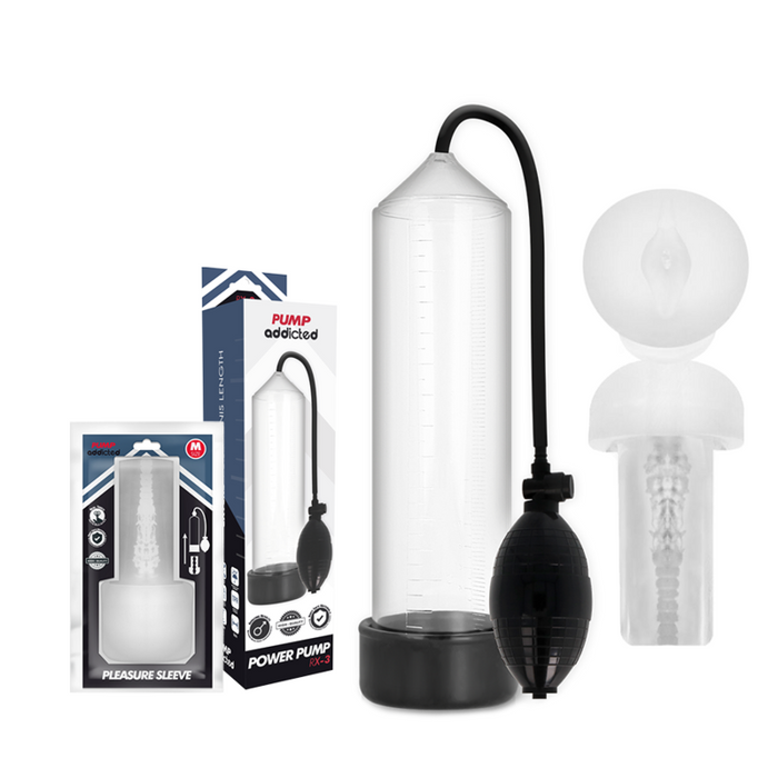Pump Addicted - Rx3 Bomba Erección Clear Con Masturbador
