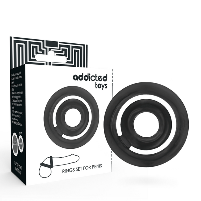 Addicted Toys - Potenz Set Anillos Pene Negro