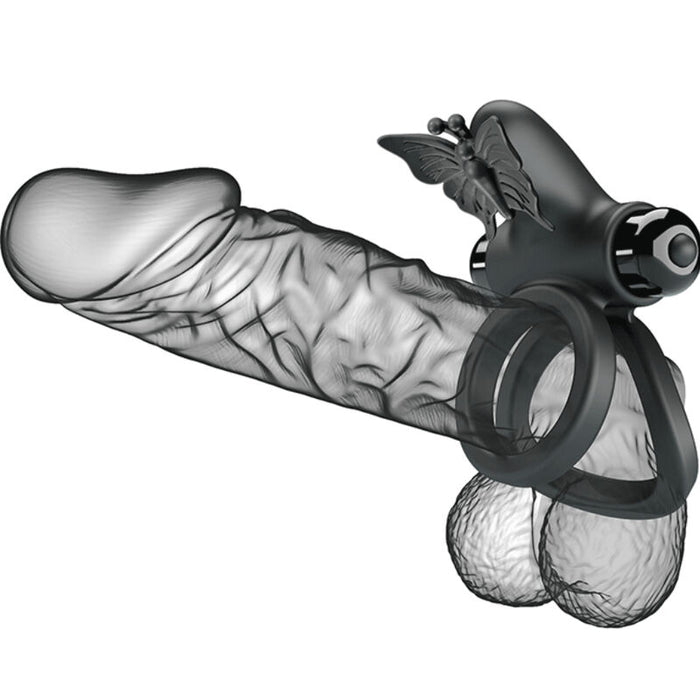 Pretty Love - Doble Anillo Vibrador Con Estimulador Negro