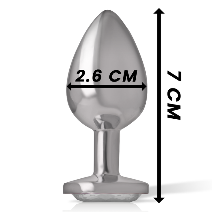 Intense - Plug Anal Metal Aluminio Corazón Blanco Talla S
