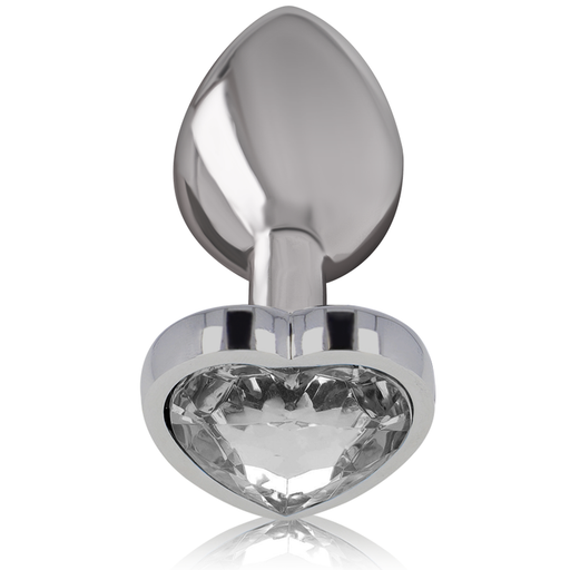 Intense - Plug Anal Metal Aluminio Corazón Blanco Talla L