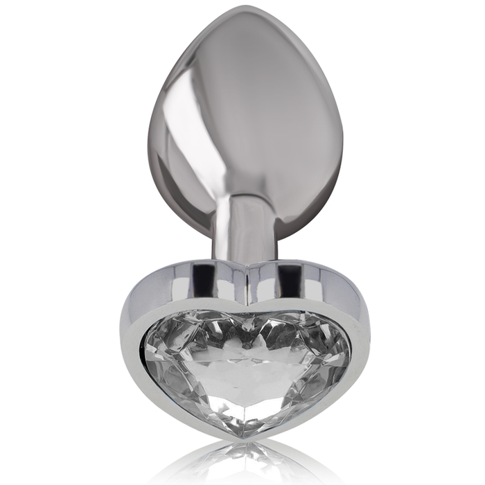 Intense - Plug Anal Metal Aluminio Corazón Blanco Talla L