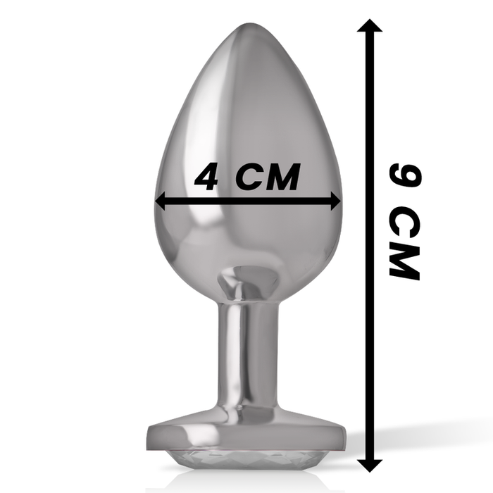 Intense - Plug Anal Metal Aluminio Corazón Blanco Talla L