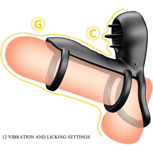 Pretty Love - Jammy Funda De Pene 12 Vibraciones Con Lengua Recargable Silicona