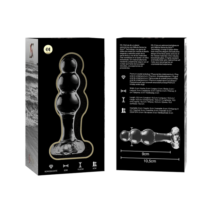 Nebula Series By Ibiza - Modelo 1 Plug Cristal Transparente 10.5 Cm -o- 3 Cm