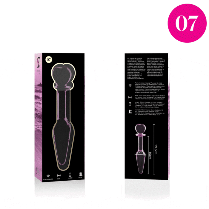 Nebula Series By Ibiza - Modelo 7 Plug Cristal Rosa 13.5 Cm -o- 3 Cm
