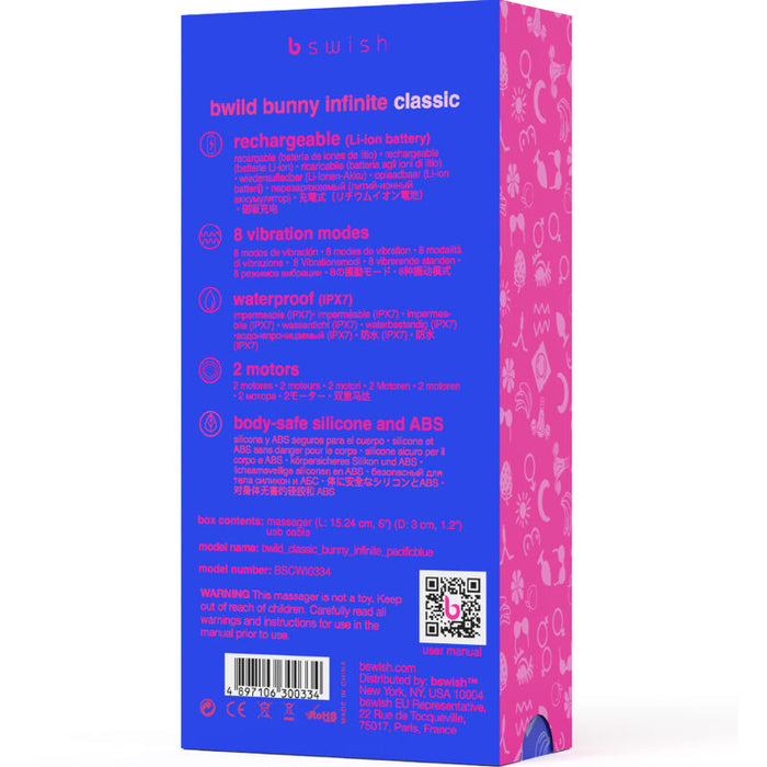 B Swish - Bwild Bunny Infinite Classic Vibrador Recargable Silicona Azul