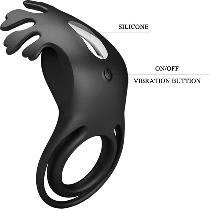 Pretty Love - Ruben Anillo Vibrador 7 Vibraciones Silicona Negro