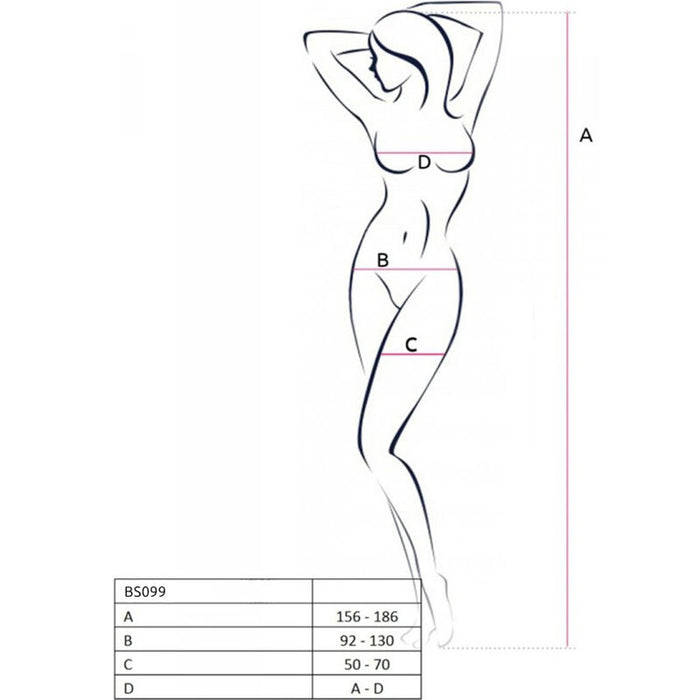Passion - Bs099 Bodystocking Blanco Talla Unica