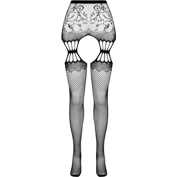 Passion - S027 Medias Con Liguero Negro Talla Única