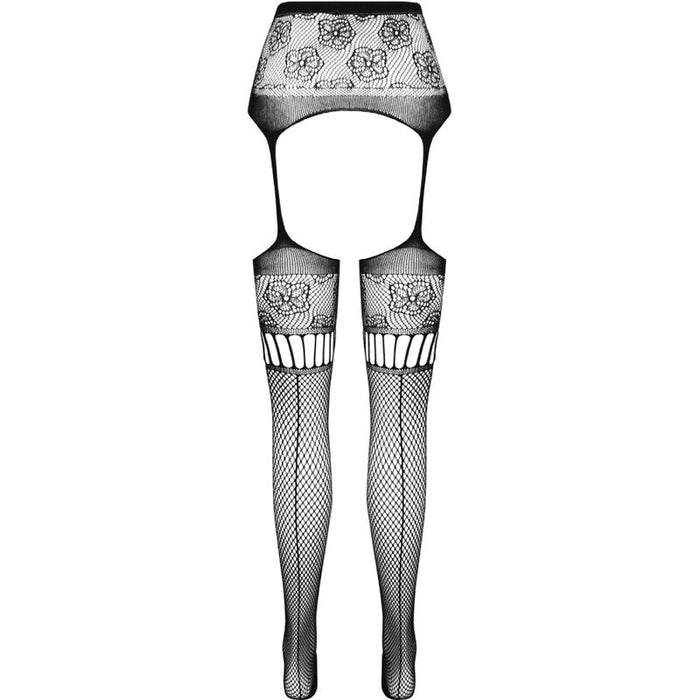 Passion - S030 Medias Con Liguero Negro Talla Única